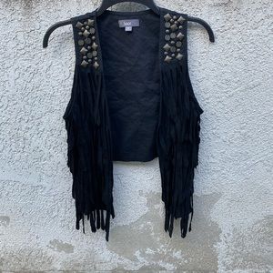 Black fringe vest size M